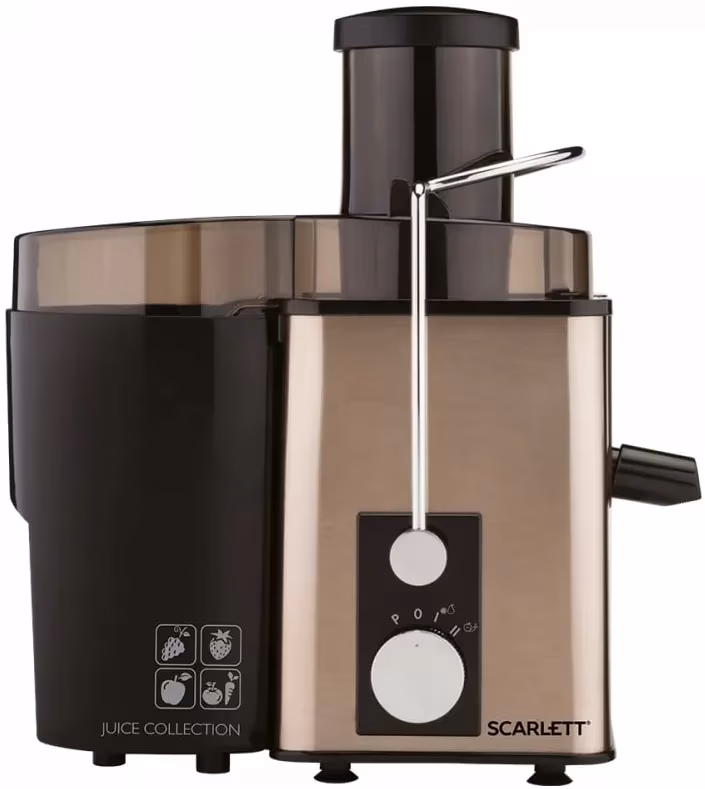 Соковыжималка центробежная Scarlett SC-JE50S35, 0.6 л, 1000 Вт, 2 скоростей, Золотистый 