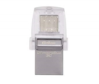 64GB USB3.1 Kingston DataTraveler MicroDuo 3C, Ultra-small, USB-C OTG + USB-A, (Read 100 MByte/s, Write 15 MByte/s) photo 1