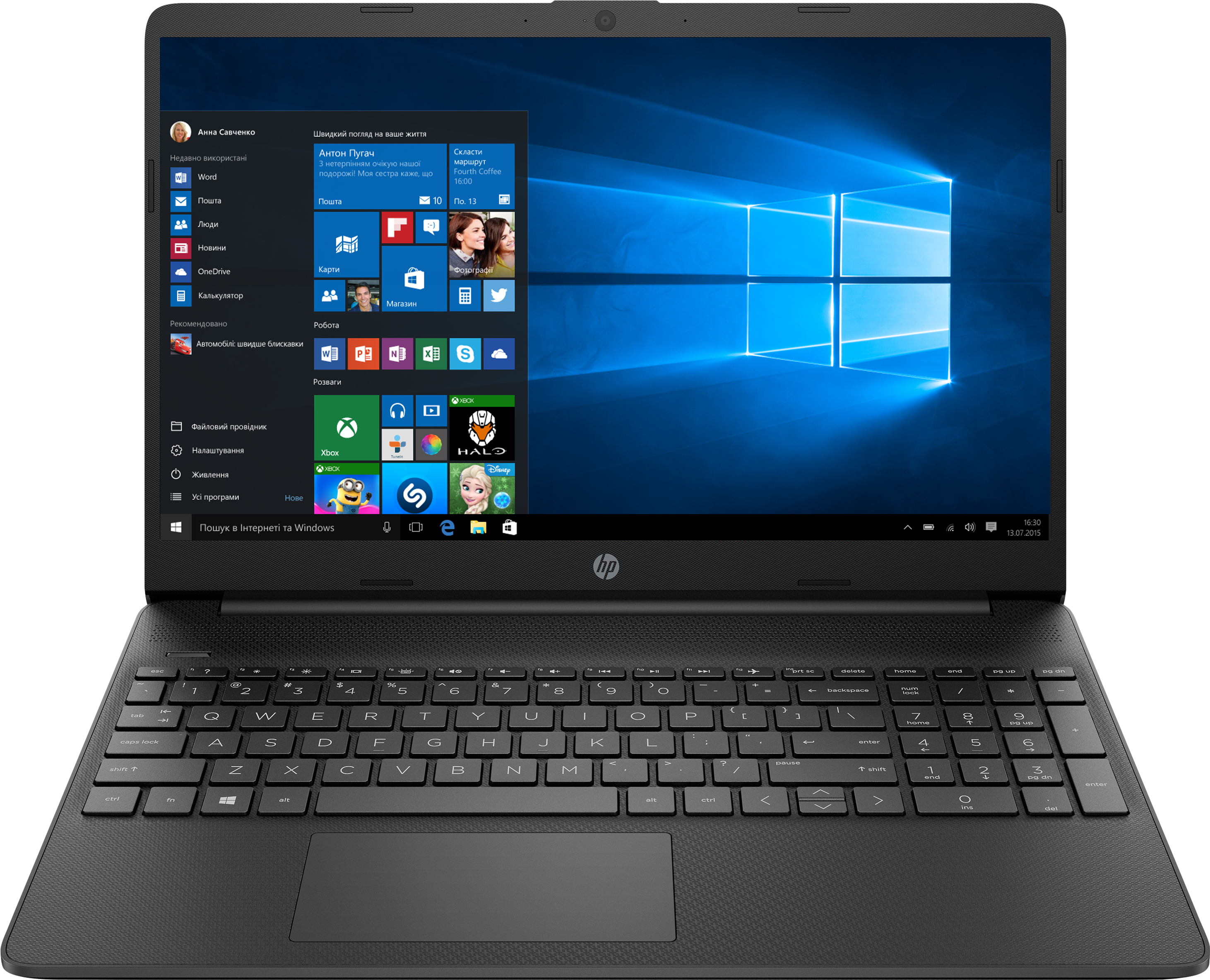 HP Laptop 15s Jet Black, 15.6" IPS FHD 250 nits (AMD Ryzen 7 5700U, 8xCore, 1.8-4.3 GHz, 8GB (1x8) DDR4 RAM, 512GB PCIe NVMe SSD, AMD Radeon Graphics, no ODD, CR, WiFi-AC/BT5.0, Type-C, 3cell, 720p HD Webcam, Ru, FreeDOS, 2.07kg) photo 1