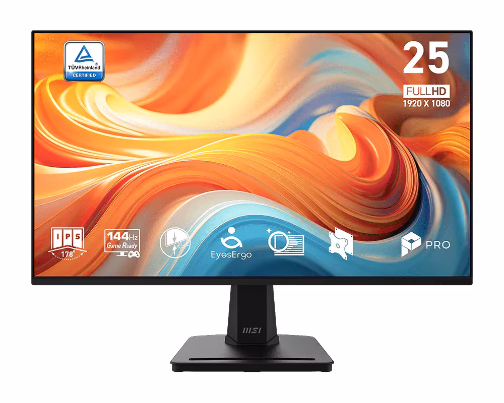 24.5” Monitor MSI PRO MP251 E14L/ 1ms/ 144Hz/ Black
