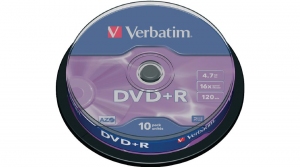 Verbatim DataLifePlus DVD+R AZO 4.7GB 16X MATT SILVER SURFAC - Spindle 10pcs. thumbnav 1