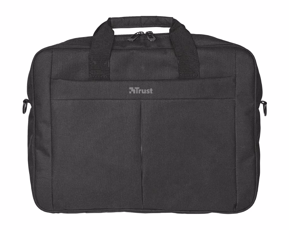 Trust NB bag 16” Primo Carry, large main compartment (385 x 315 mm) to fit most laptops with screens up to 16”, Zippered front compartment for charger, smartphone, wallet etc, Black