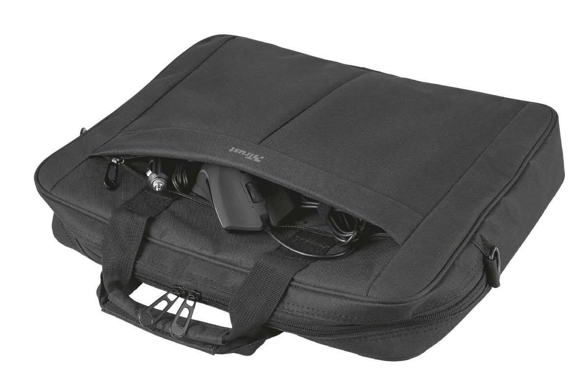 Trust NB bag 16” Primo Carry, large main compartment (385 x 315 mm) to fit most laptops with screens up to 16”, Zippered front compartment for charger, smartphone, wallet etc, Black photo 5