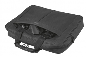 Trust NB bag 16” Primo Carry, large main compartment (385 x 315 mm) to fit most laptops with screens up to 16”, Zippered front compartment for charger, smartphone, wallet etc, Black thumbnav 5