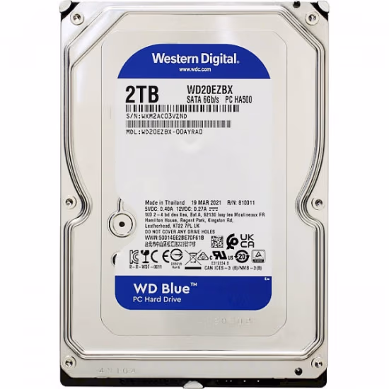 3.5" HDD 2.0TB  Western Digital WD20EZBX Caviar® Blue™, SMR Drive, 7200rpm, 256MB, SATAIII 