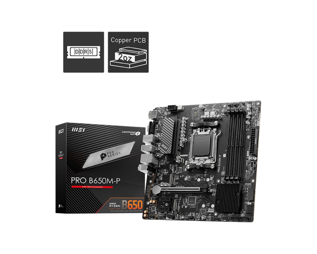 Материнская плата MSI PRO B650M-P / AM5 / B650 / DDR5 / mATX photo 1