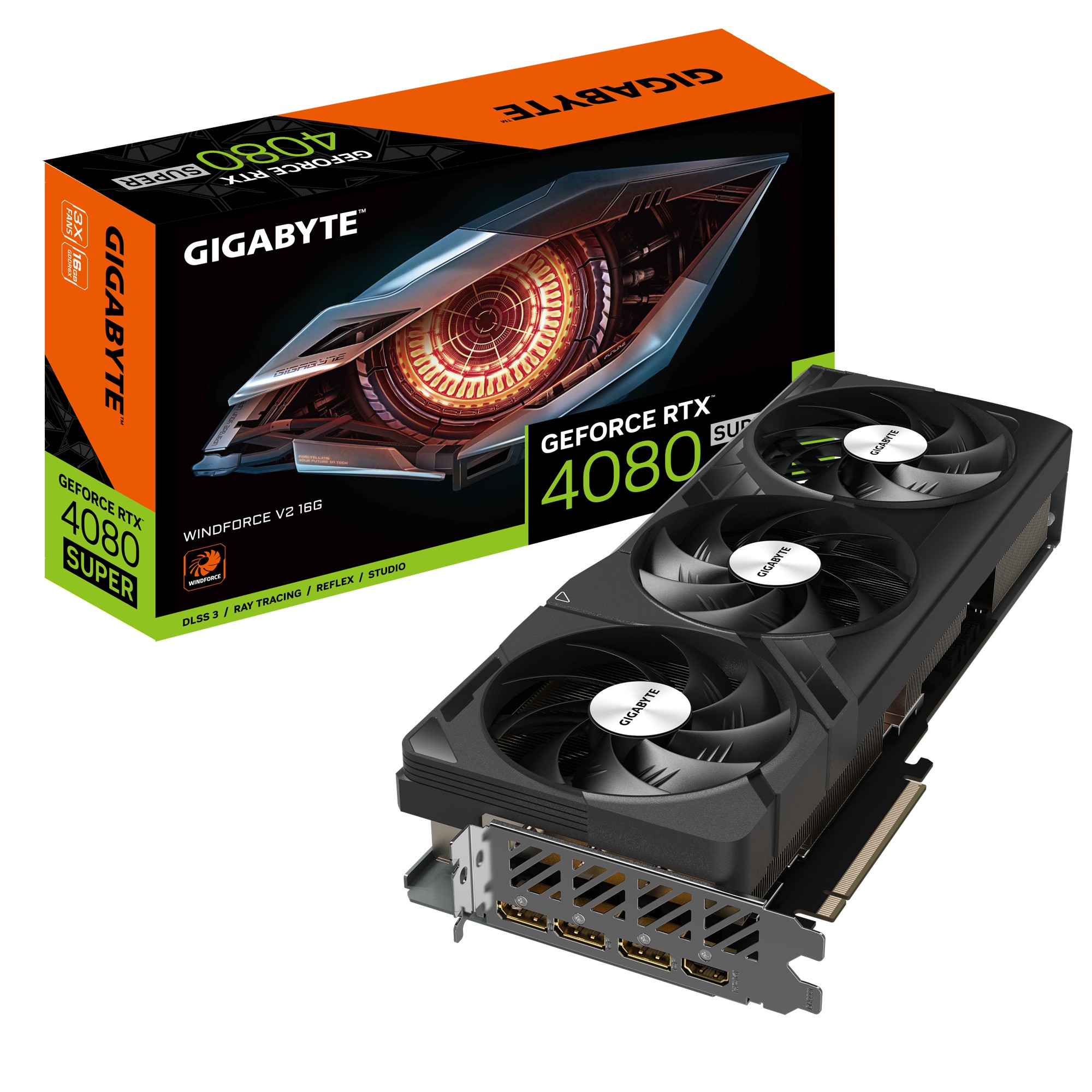 Видеокарта Gigabyte GeForce RTX 4080 SUPER WINDFORCE V2 16G / 16GB / GDDR6X / 256bit photo 1
