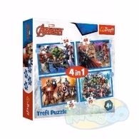 Trefl 34386 Puzzle 4In1 Brave Avengers