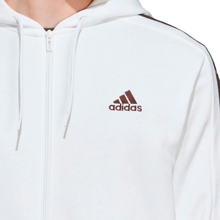 Мужская Толстовка Adidas M 3S FT FZ HD 2XL Белый photo 3