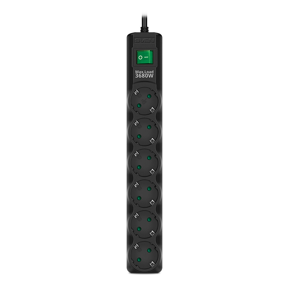 Filtru de retea  Sven SF-06E-16 6p/3m, Negru photo 2