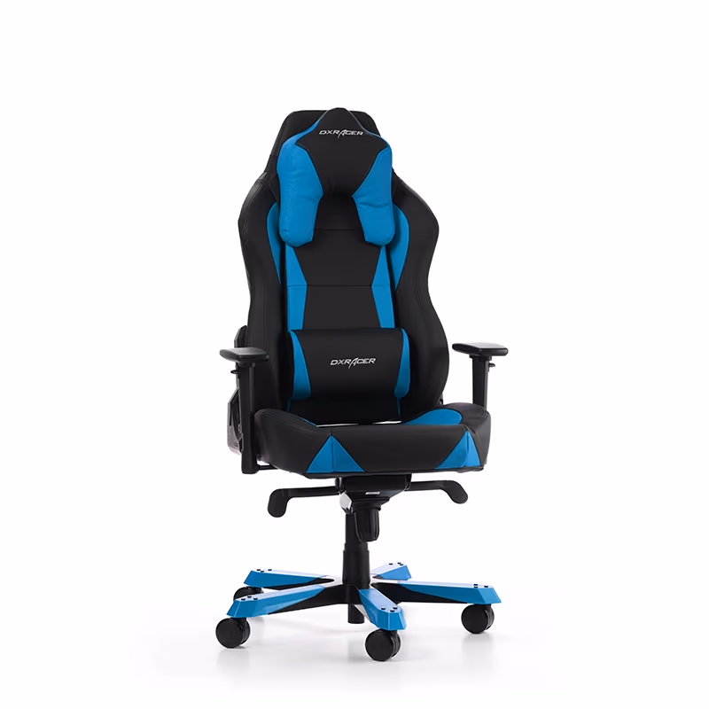 Gaming/Office Chair DXRacer Work GC-W0-NB-Y2, Black/Blue, Premium PU leather, max weight up to 150kg / height 165-185cm, Recline 90°-135°, 3D Armrests, Head and Lumber cushions, Aluminum X2 wheelbase, 3" PU Caster, W-28.25kg 