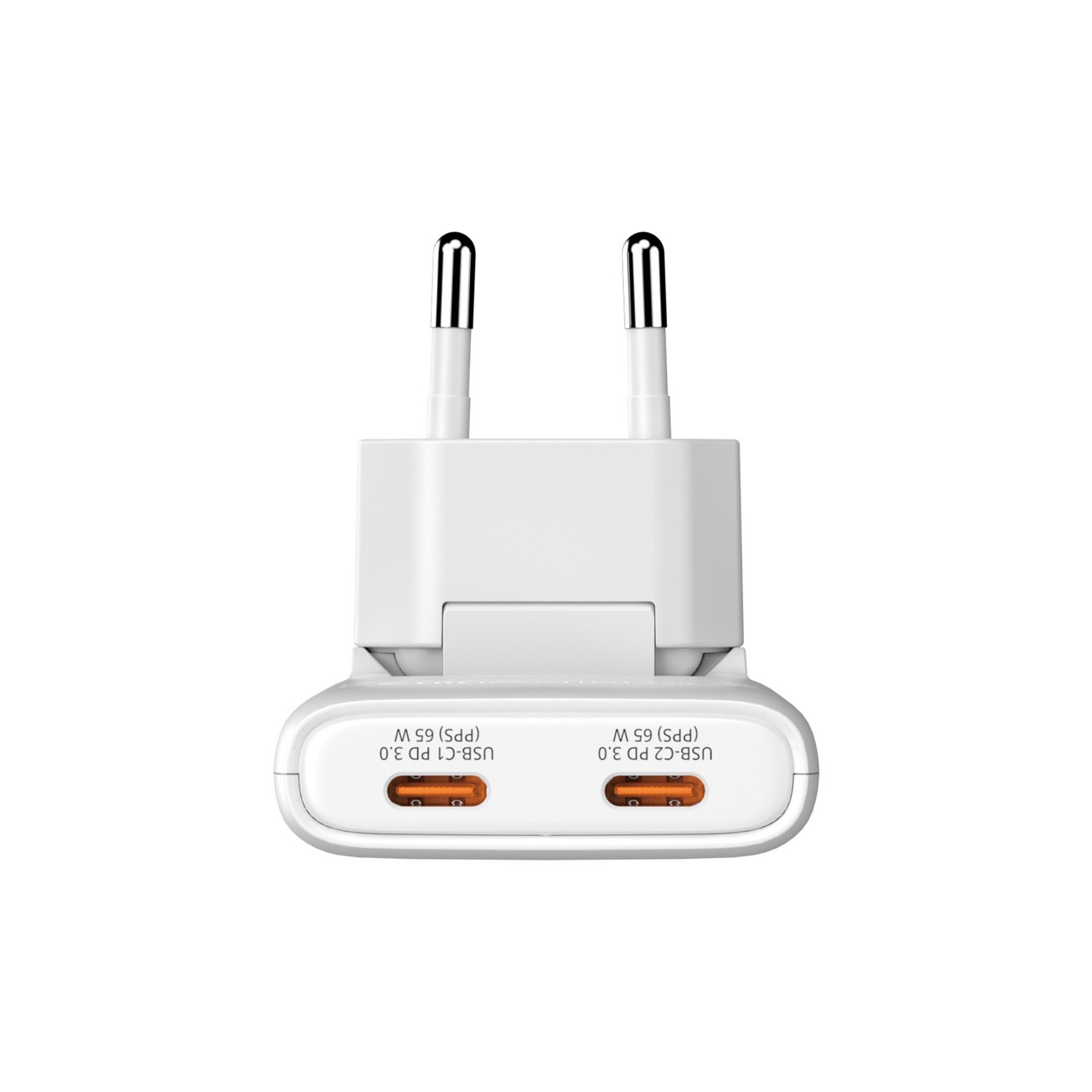 Incarcator USB VERBATIM Fold 'n' Go GaN Charger 65W / Dual USB-C/ White photo 5