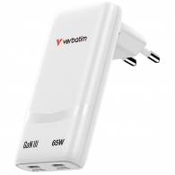 Incarcator USB VERBATIM Fold 'n' Go GaN Charger 65W / Dual USB-C/ White thumbnav 1