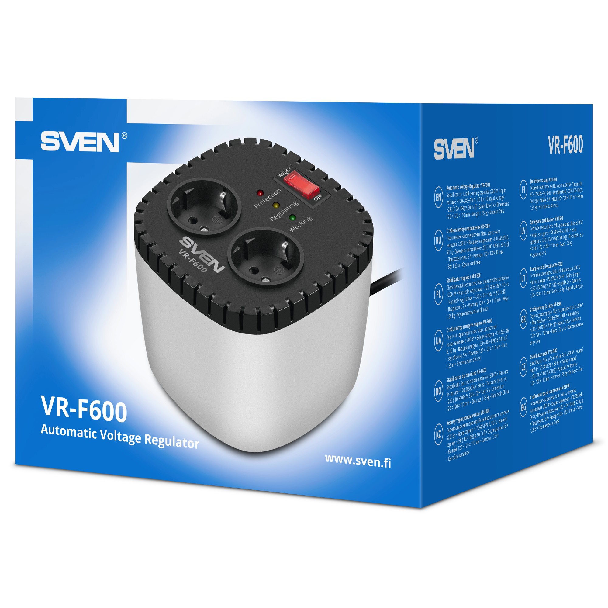 Stabilizator de tensiune SVEN VR-F600, 200W photo 7