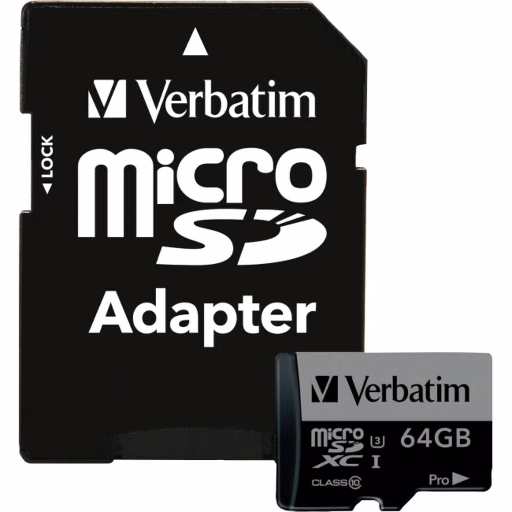 Card de memorie microSD Verbatim Pro U3 V30/ 90MBps/ 64GB + SD adapter