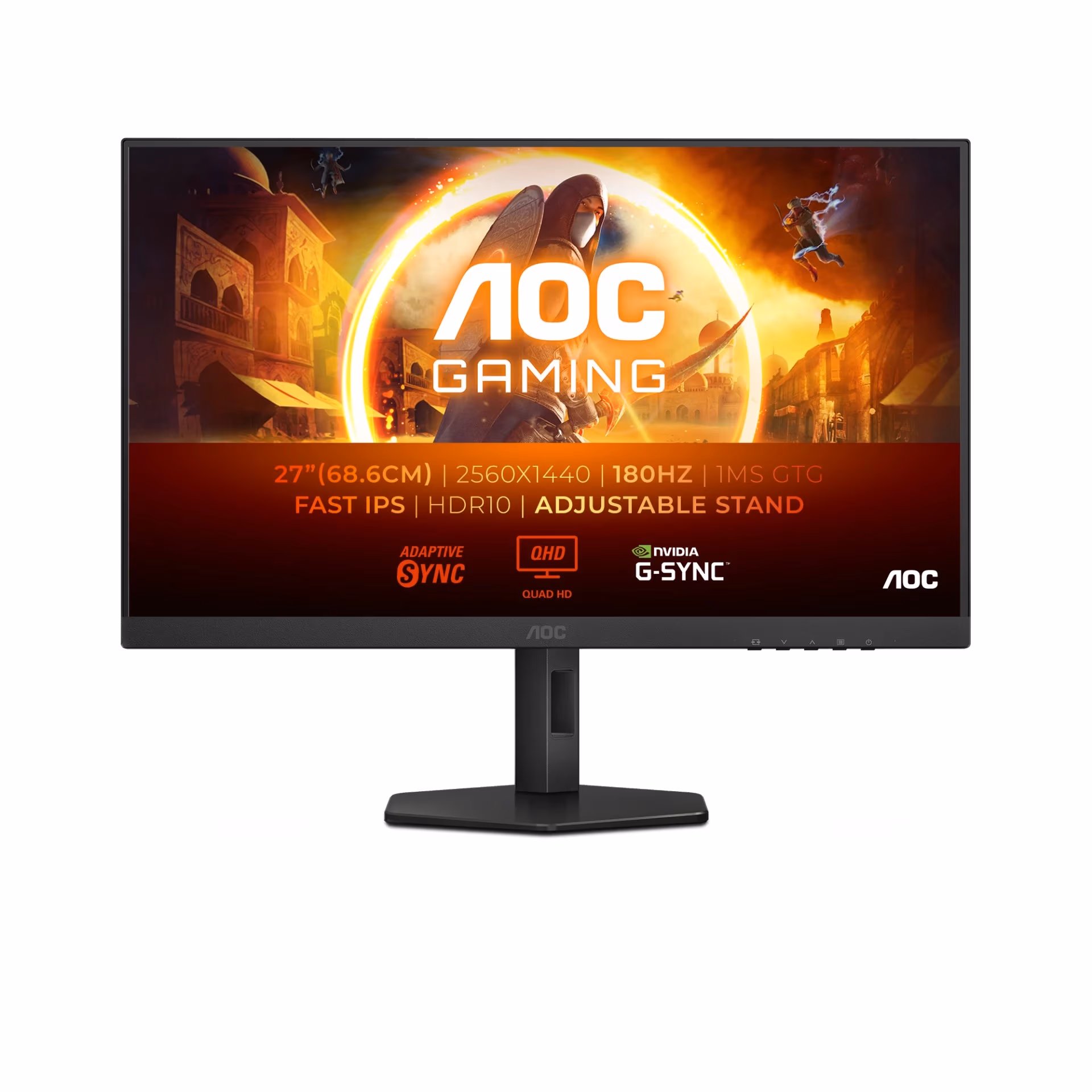 27.0” Monitor Gaming AOC Q27G4XF/ QHD/ 1ms/ 180Hz/ Black