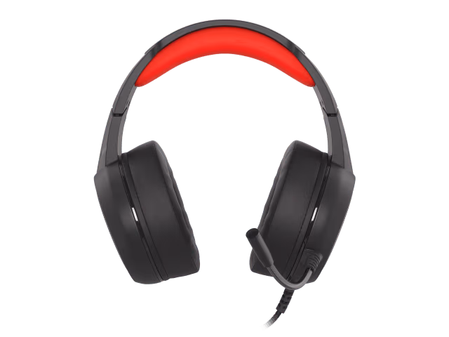 Casti cu fir Genesis Headset Neon 200, Stereo, Microphone, RGB Backlight, Black-Red