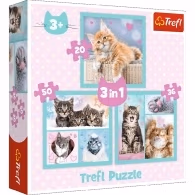 Trefl Puzzles 34862 3in1 Sweet animals