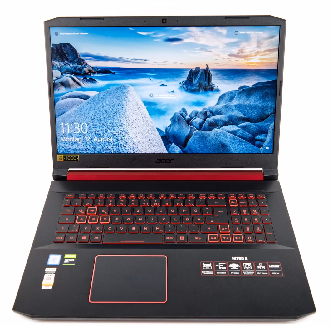 Ноутбук Acer AN517-51-7037, Core i7, 16 ГБ ГБ, Linux, Чёрный с красным 