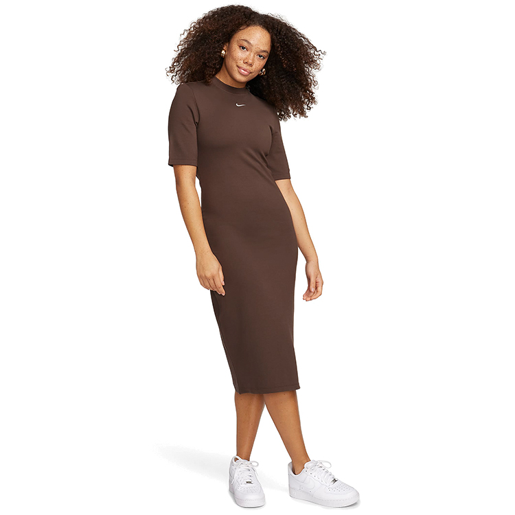 Rochie Nike W NSW ESSNTL MIDI DRESS S Maro Femei photo 4