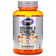 Аргинин и цитрулин Now Foods ARGININE 500mg AND CITRULLINE 250MG 120 VCAPS