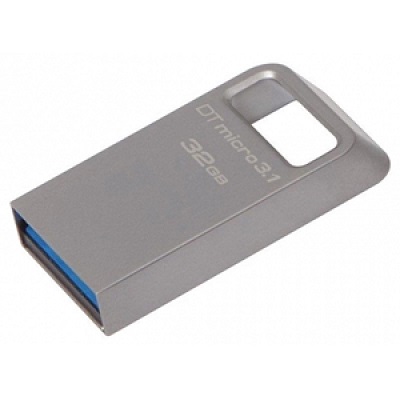 32GB USB3.1 Kingston DataTraveler Micro 3.1, Metal casing, Compact and lightweight, World’s smallest USB Flash drive (Read 100 MByte/s, Write 15 MByte/s) photo 1