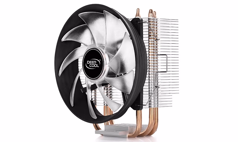 DEEPCOOL Cooler  "GAMMAXX 300R", Socket LGA1700/1200/1151/1150/1155 & AMD AM5/AM4/AM3/FM2, up to 130W, 120х120х25mm, Semi-transparent PWM fan with Red LED, 900~1600rpm, 17.8~21dBA, 55.5CFM, 4 pin, PWM, Hydro Bearing, 3x 6mm heatpipes direct contact 