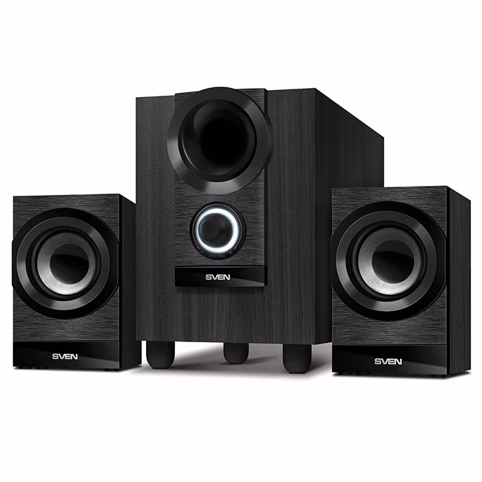 SVEN MS-150 Black, 2.1 / 8W+2x3.5W RMS, sub. wooden, (sub.4.0