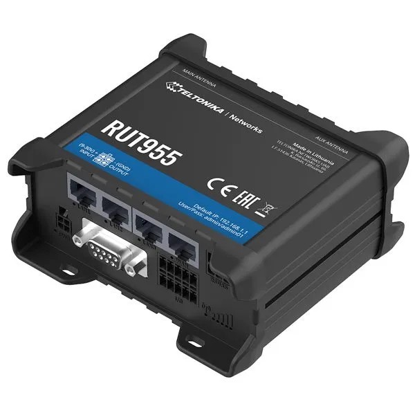 LTE WLAN Router, Euro PSU, 2 x LTE antennas, 2 x WiFi antennas, RS485 connector block, I/O connector block, DIN rail + GNSS antenna photo 1