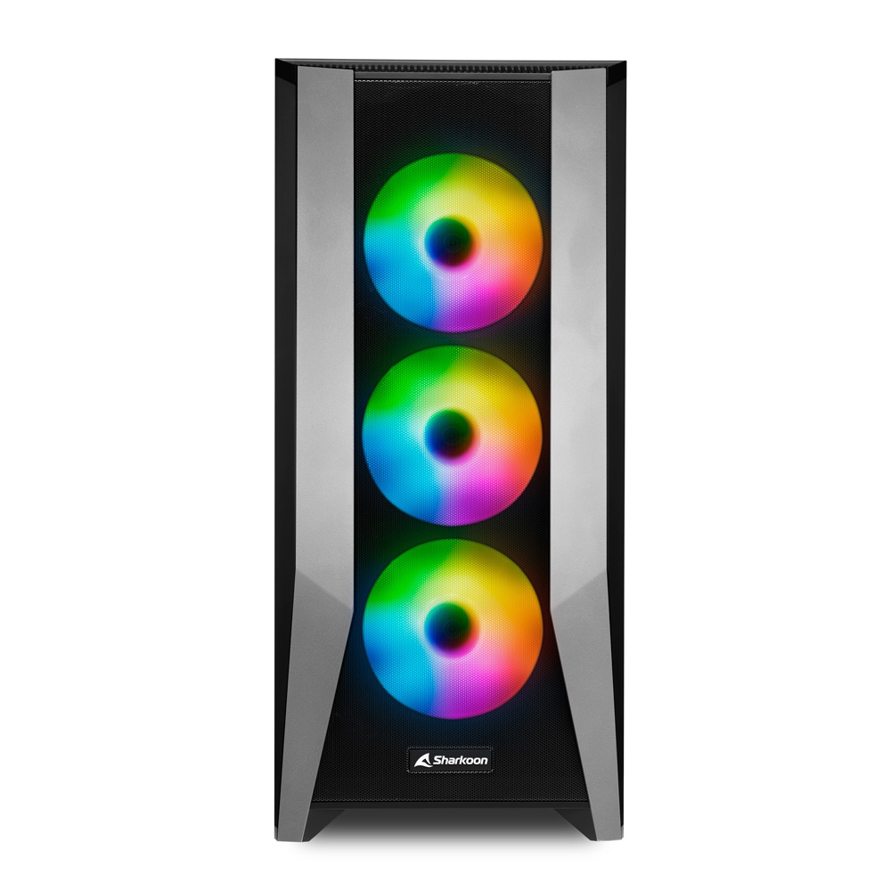 Carcasa Sharkoon TG7M RGB / no PSU / Side panel / 4x120mm A-RGB LED / ATX / Black photo 2