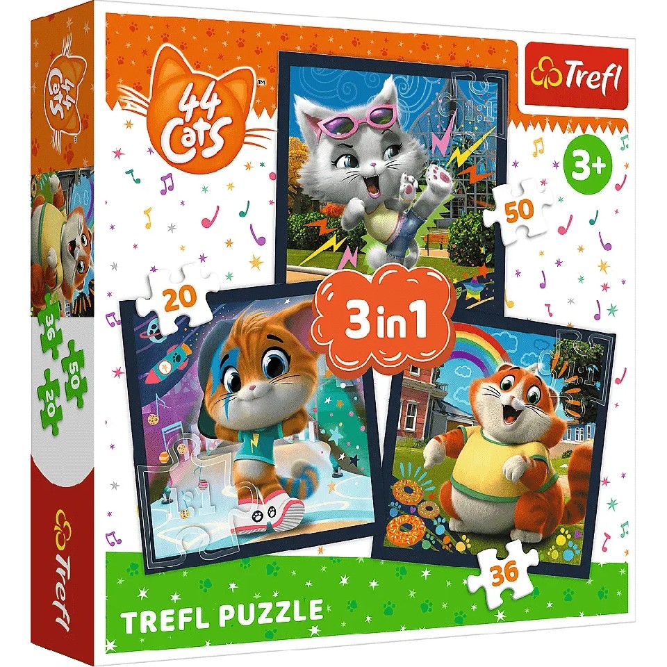 Trefl Puzzles 34865 3in1 Meet lovely cats photo 1 Trefl Puzzles 34865 3in1 Meet lovely cats photo 1