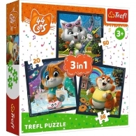 Trefl Puzzles 34865 3in1 Meet lovely cats