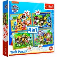 Trefl 34395 Puzzle 4In1 Holiday Paw Patrol