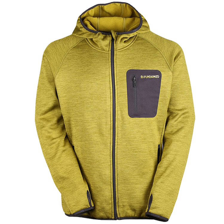 Hanorac pt bărbați Fundango HERMON Hooded Fleece S Galben photo 4