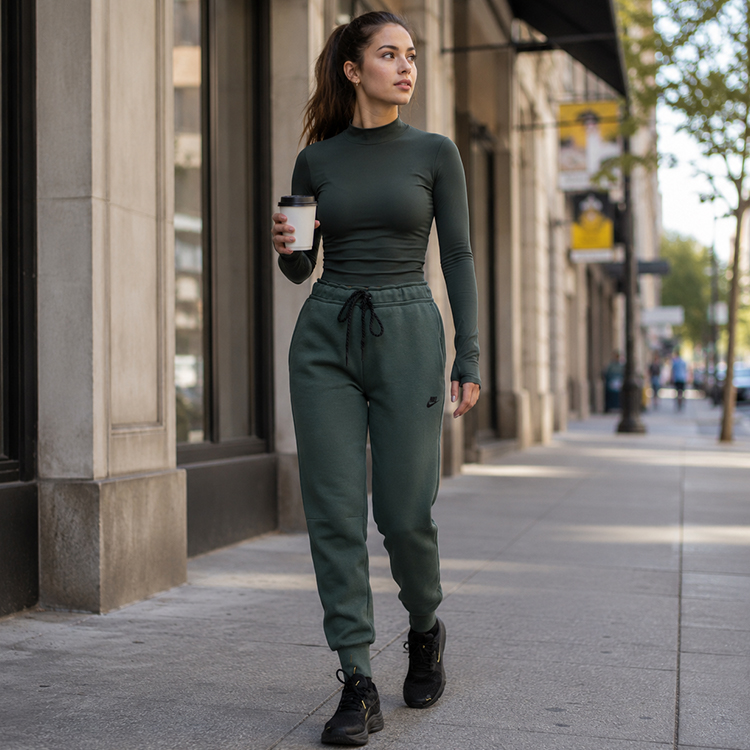 Брюки Nike W NSW TCH FLC MR JGGER 2 M Зеленый Женский photo 4