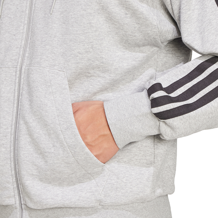 Hanorac pt bărbați Adidas M 3S FT FZ HD S Gri photo 4