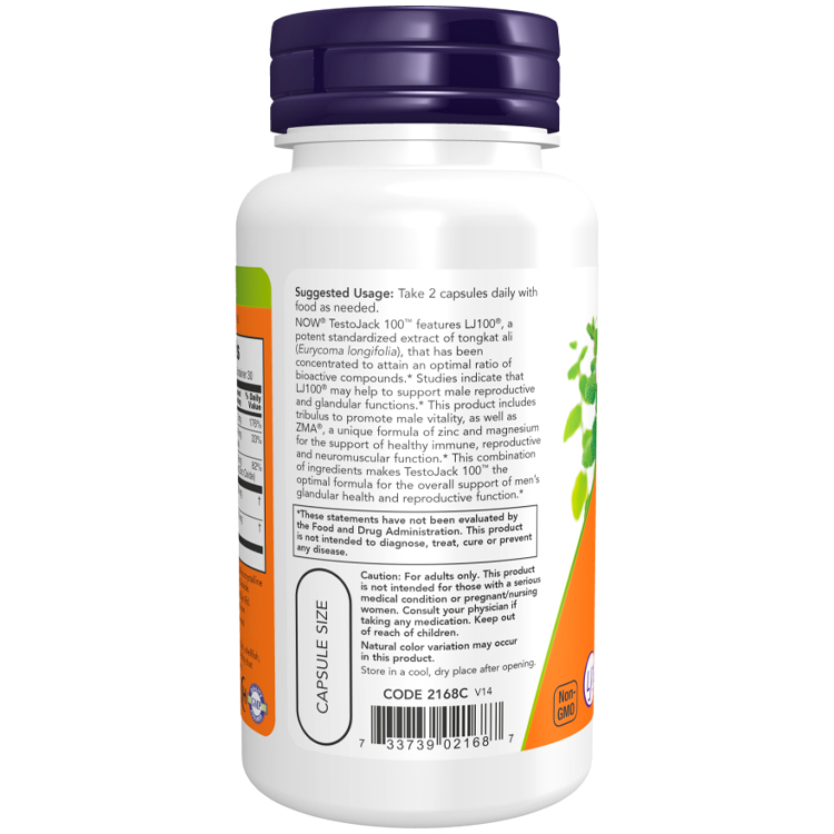 Витамины Now Foods TestoJack 100 photo 2