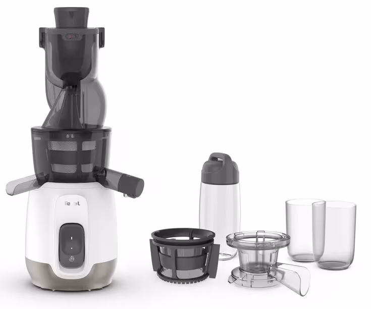 Соковыжималка шнековая Tefal ZC600138, 1.15 л, 200 Вт, 1 скоростей, Черный с белым 