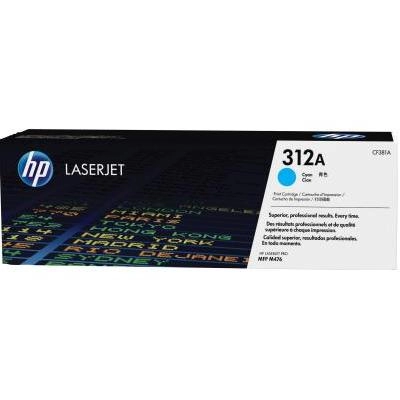 HP 312A (CF381A) Cyan LaserJet Toner Cartridge (up to 2700 pages), for  HP LaserJet Pro M476 Series