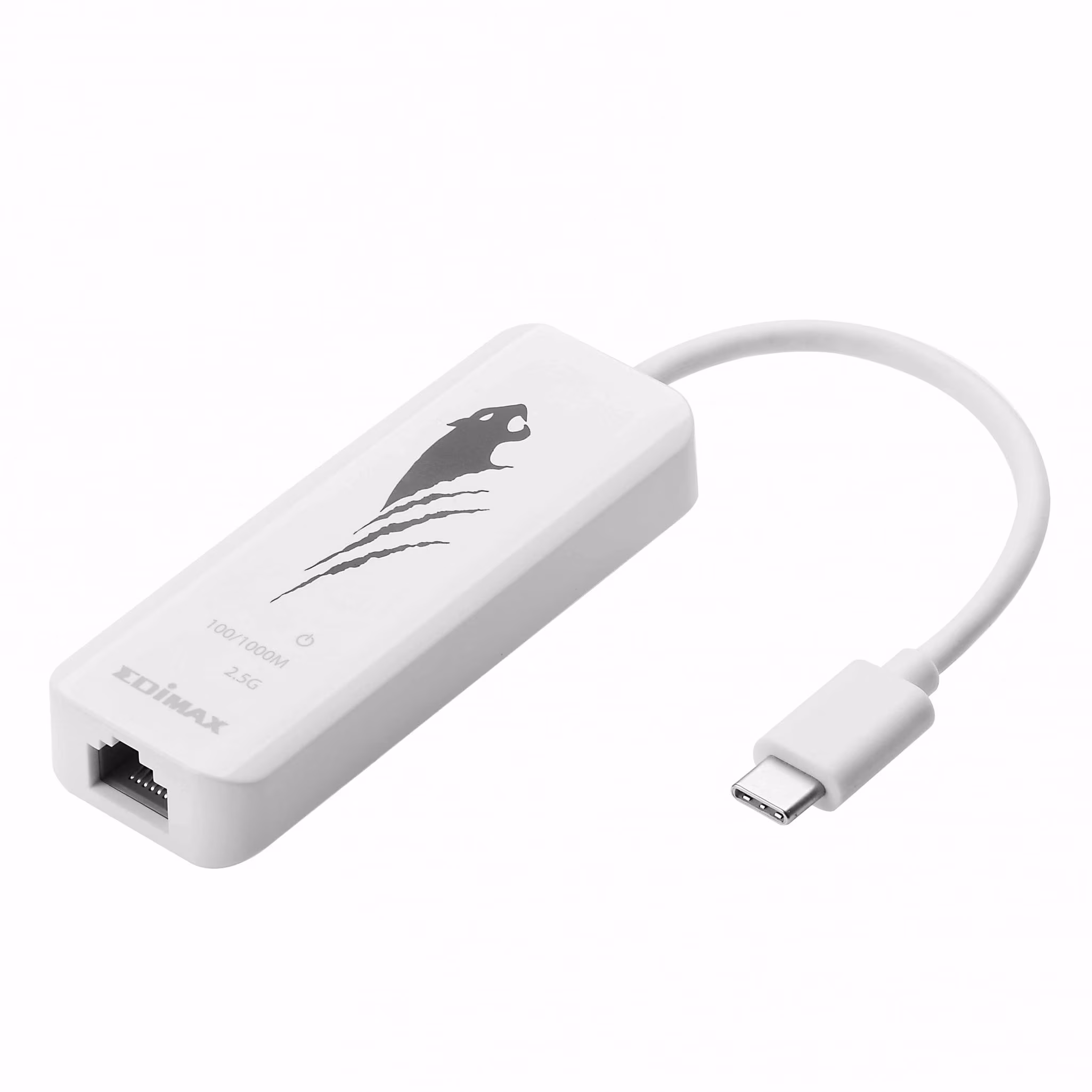 EDIMAX EU-4307, USB-C to 2.5 Gigabit Ethernet, USB-C to RJ-45 LAN connector, Super Speed Data Transfer: up to 100Mbps / 1Gbps / 2.5Gbps