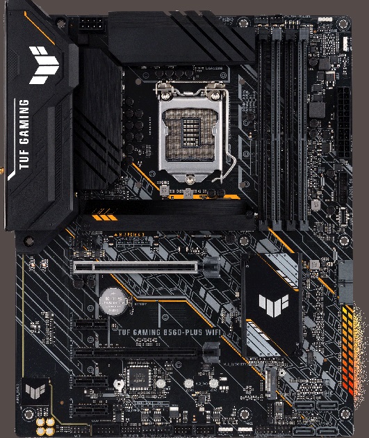 ASUS TUF GAMING B560-PLUS WIFI, Socket 1200, 9Phases, Intel® B560 (11/10th Gen CPU), Dual 4xDDR4-5000, HDMI, DP, CPU graphics, 2xPCIeX16 4.0, 6xSATA3, 2xM.2 4.0, 3xPCIeX1, ALC 897 7.1/SPDIF, 2.5GbE LAN, WiFi6/BT, 2xUSB3.2Gen2, 6xUSB 3.2 (4xType-A+2xType-C photo 1
