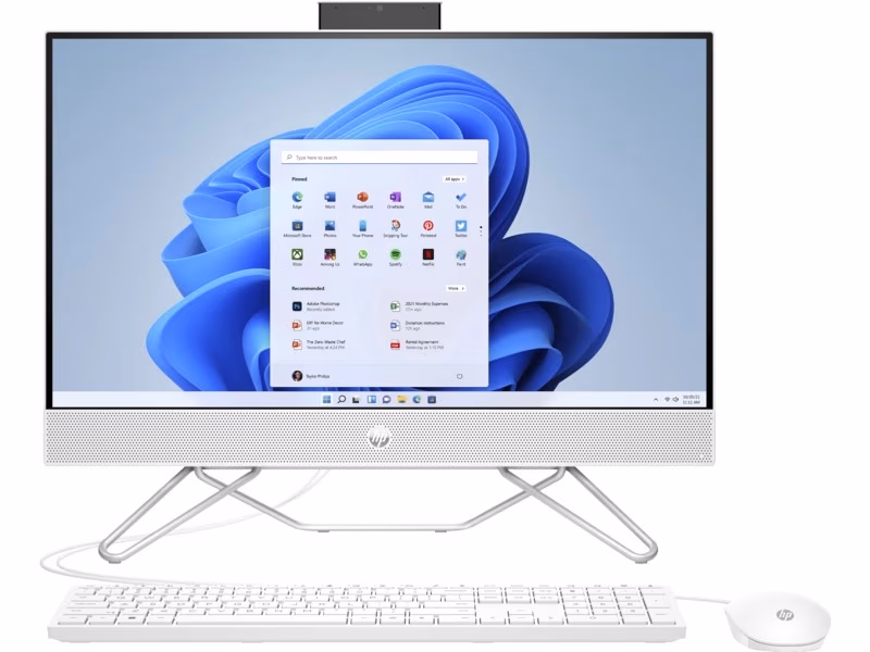All-in-One PC - 23.8" HP AiO 24-cb0047ur 23.8" FHD IPS Non-Touch, AMD Ryzen 3 5300U, 8GB (2x4Gb) DDR4, 256GB M.2 PCIe NVMe SSD + HDD 1TB SATA, AMD Integrated Graphics, CR, HD Cam, WiFi ac 1x1 + BT5, HDMI, LAN, Wired USB Keyboard and Mouse, Windows 11 SL,  