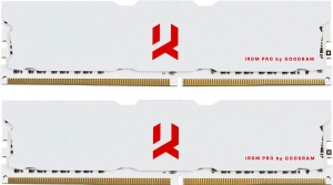 32GB (Kit of 2*16GB) DDR4-3600  GOODRAM  IRDM PRO DDR4 CRIMSON WHITE  (Dual Channel Kit), PC28800, CL18, Latency 18-22-22, 1.35V, 1024x8, Aluminium WHITE heatsink thumbnav 1
