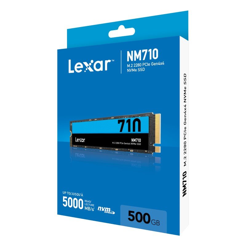 M.2 NVMe SSD 500GB Lexar NM710, Interface: PCIe4.0 x4 / NVMe1.4, M2 Type 2280 form factor, Sequential Reads/Writes 5000 MB/s/ 2600 MB/s, Random Read/Write 500K IOPS/ 600K IOPS, MAP1602A-F1C, LDPC, HMB 3.0 and SLC Cache technology, TBW: 300TBW, MTBF: 1.5ml photo 3