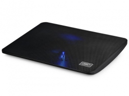 DEEPCOOL "WIND PAL MINI", Notebook Cooling Pad up to 15.6", 1 fan - 140mm Blue LED, 1000rpm, <21.6 dBA, 46.1CFM, Slim design, Metal Mesh Panel, Black thumbnav 1