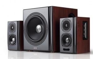 Edifier S350DB Brown, 2.1/ RMS 150W (70W+ 2x40W), Audio In: Bluetooth 5.0 aptX Wireless Sound, RCA x2, PC, AUX, optical, coaxial, remote control, all wooden, (sub.8” + satl.(3,5”+1”) thumbnav 1