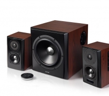 Edifier S350DB Brown, 2.1/ RMS 150W (70W+ 2x40W), Audio In: Bluetooth 5.0 aptX Wireless Sound, RCA x2, PC, AUX, optical, coaxial, remote control, all wooden, (sub.8” + satl.(3,5”+1”) thumbnav 2