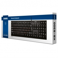 SVEN KB-S300, Keyboard, Waterproof design, 104 keys, traditional layout, Comfortable, quiet and precise keystroke, USB, OS compatibility: Windows, MacOS, Linux; Black, Rus/Ukr/Eng thumbnav 3