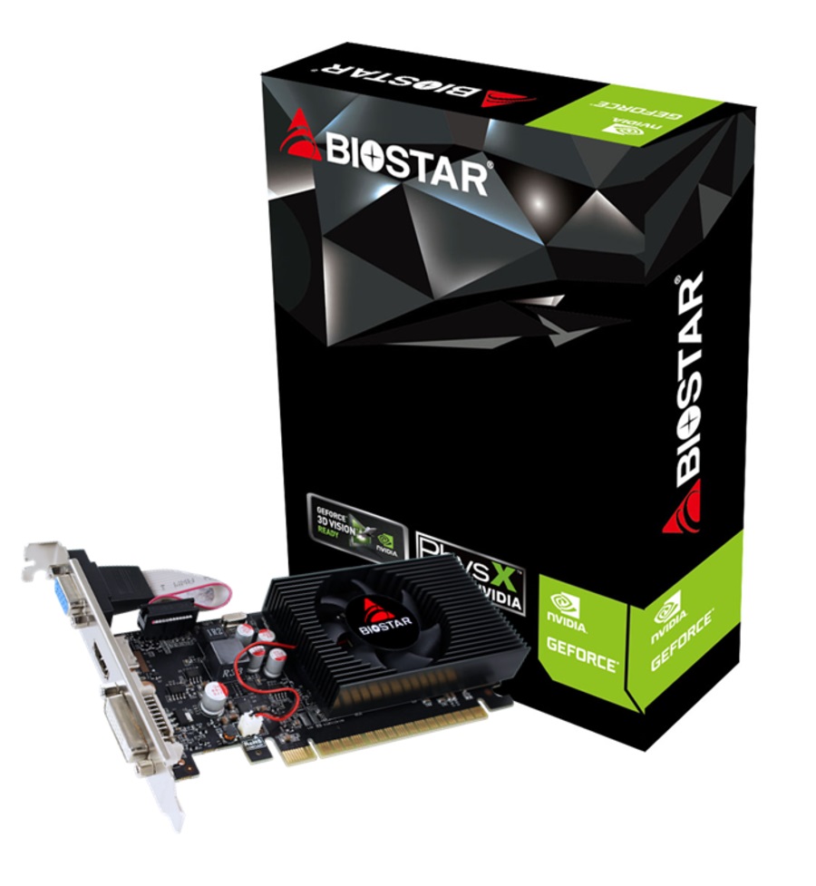 BIOSTAR GeForce GT730  2GB GDDR3, 128bit, 700/1333Mhz, 1xVGA, 1xDVI, 1xHDMI, Single fan, Low profile, Retail (VN7313THX1) photo 1