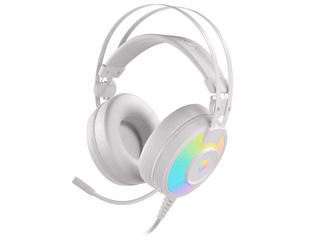 Casti cu fir Genesis Headset Neon 600, Stereo, RGB, White